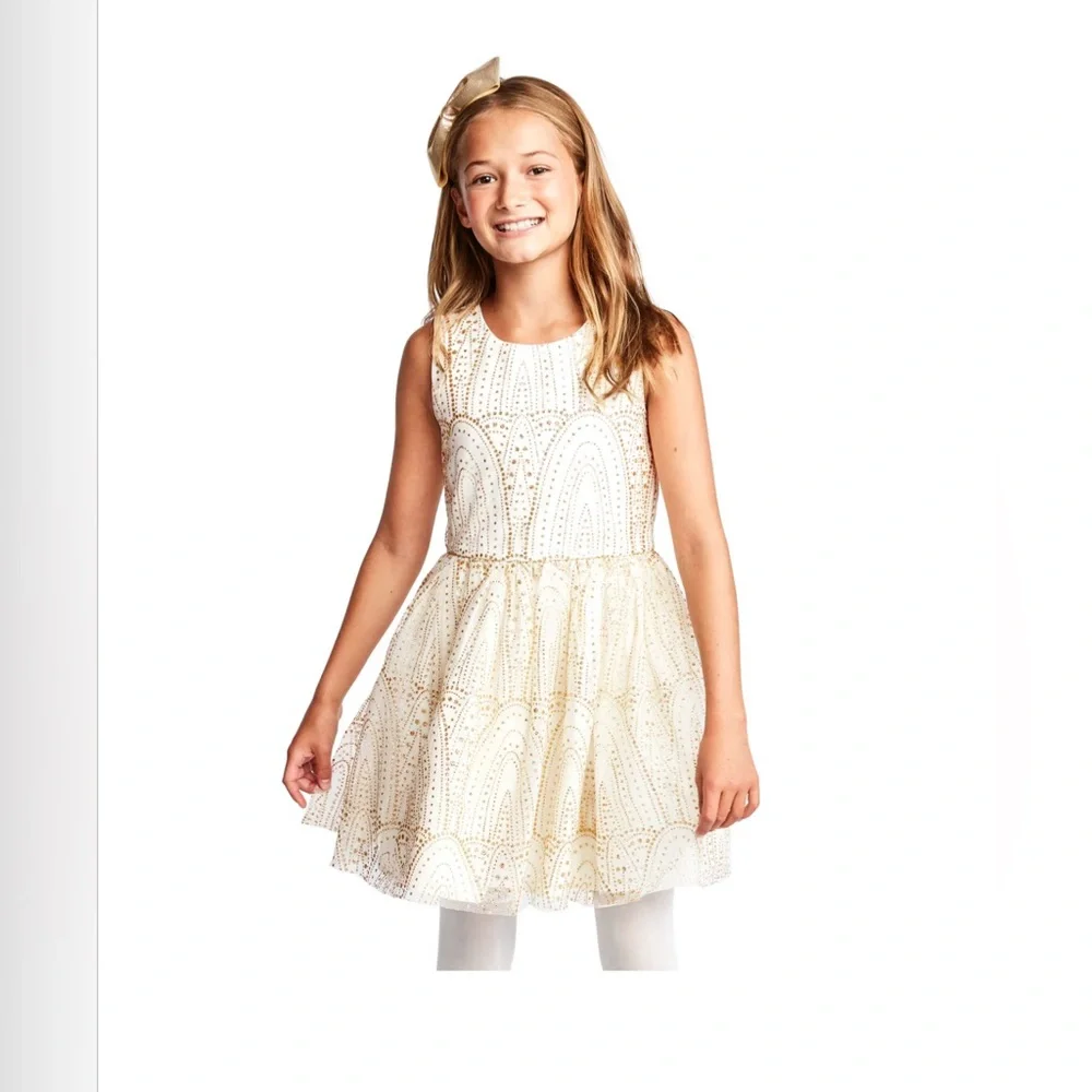 ✨ Sparkle and Shine Girl's Glitter Fit and Flare Dress ✨